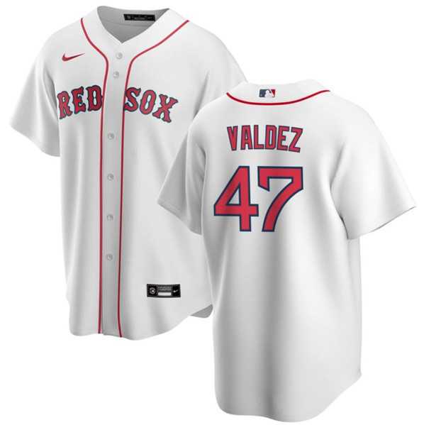 Men%27s Boston Red Sox #47 Enmanuel Valdez White Cool Base Stitched Baseball Jerseys Dzhi
